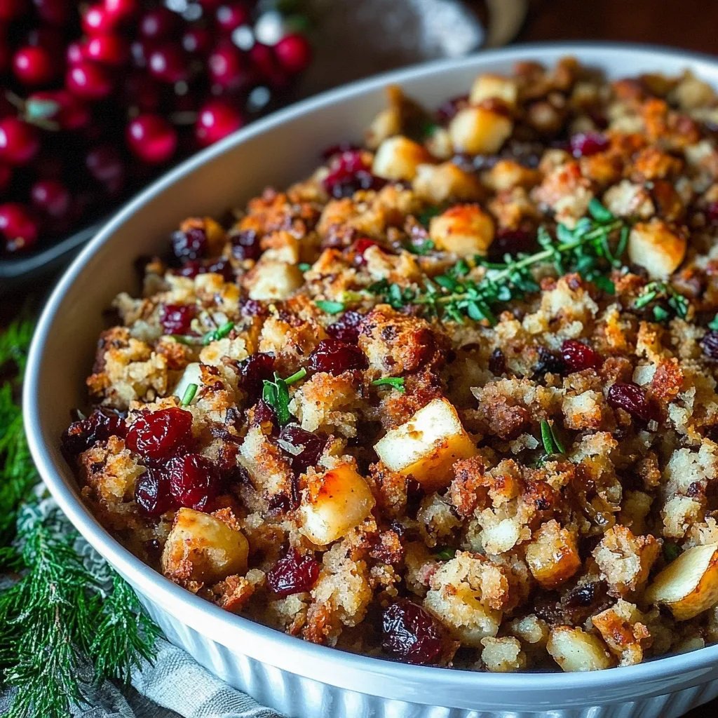 Traditionelle Cranberry Apple Sausage Stuffing