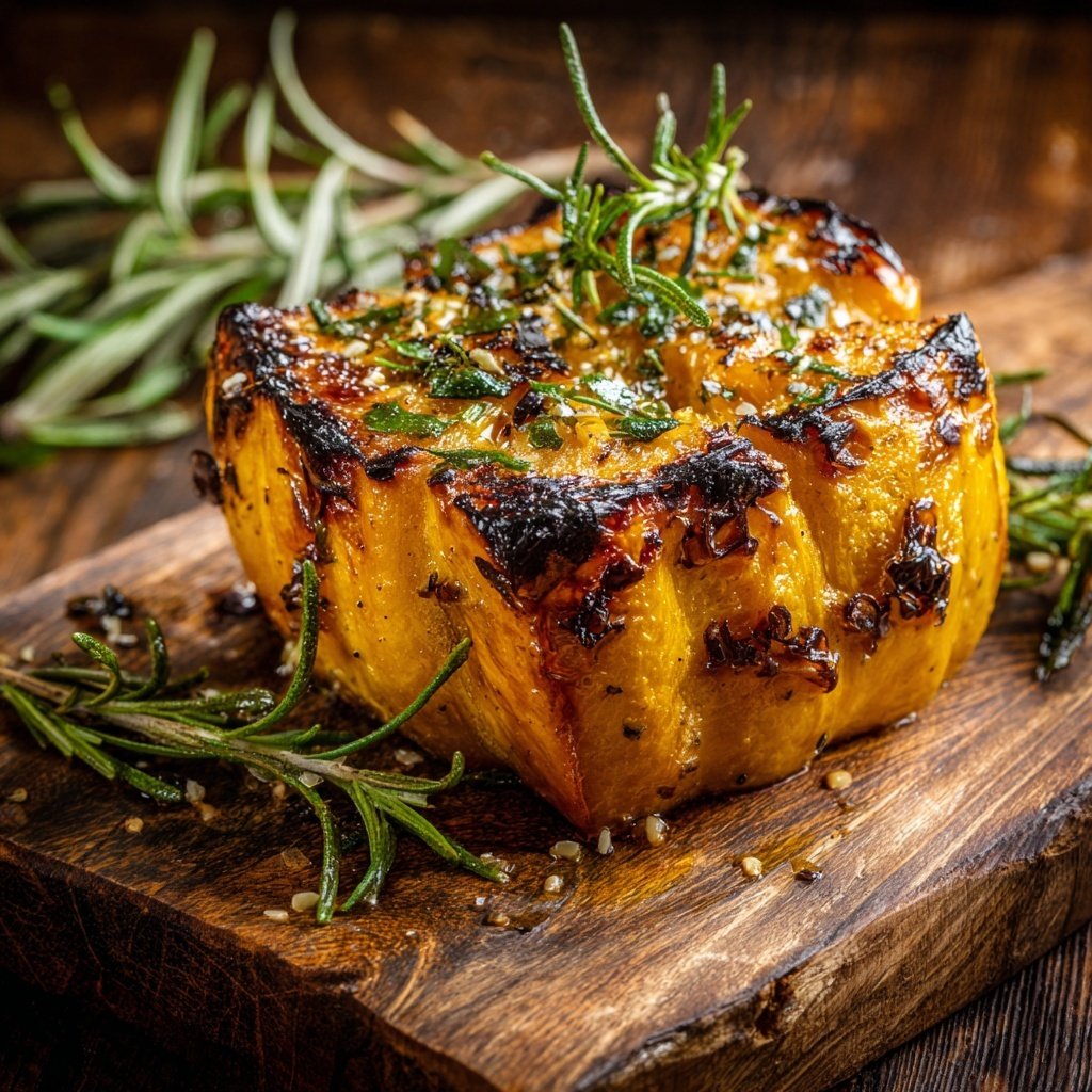Ofen Kürbis Mit Rosmarin