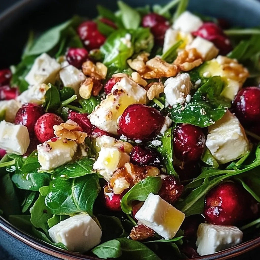 Granatapfelsalat mit Feldsalat, Walnüssen, Feta und Honig-Balsamico-Dressing