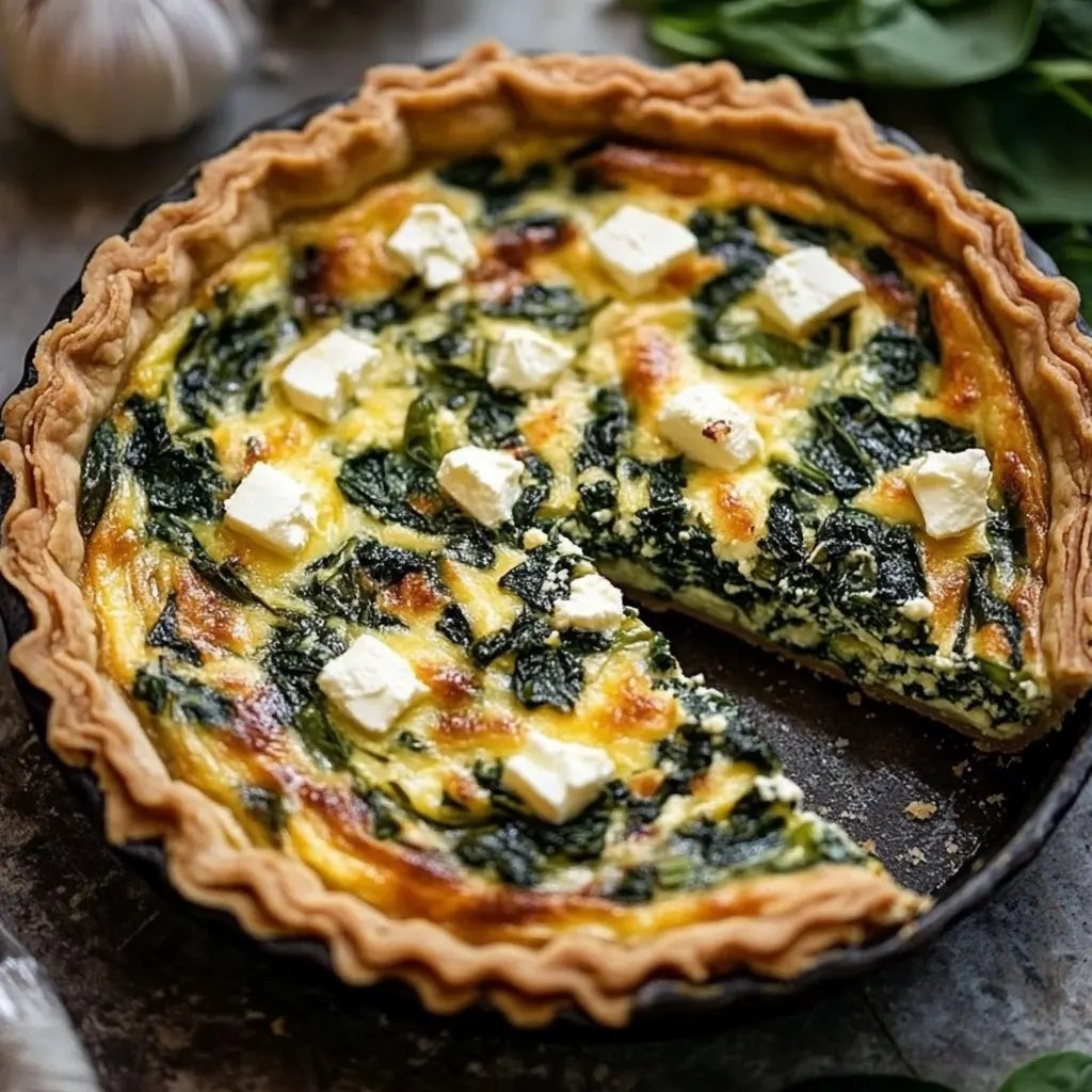 Leckere Spinat Feta Quiche
