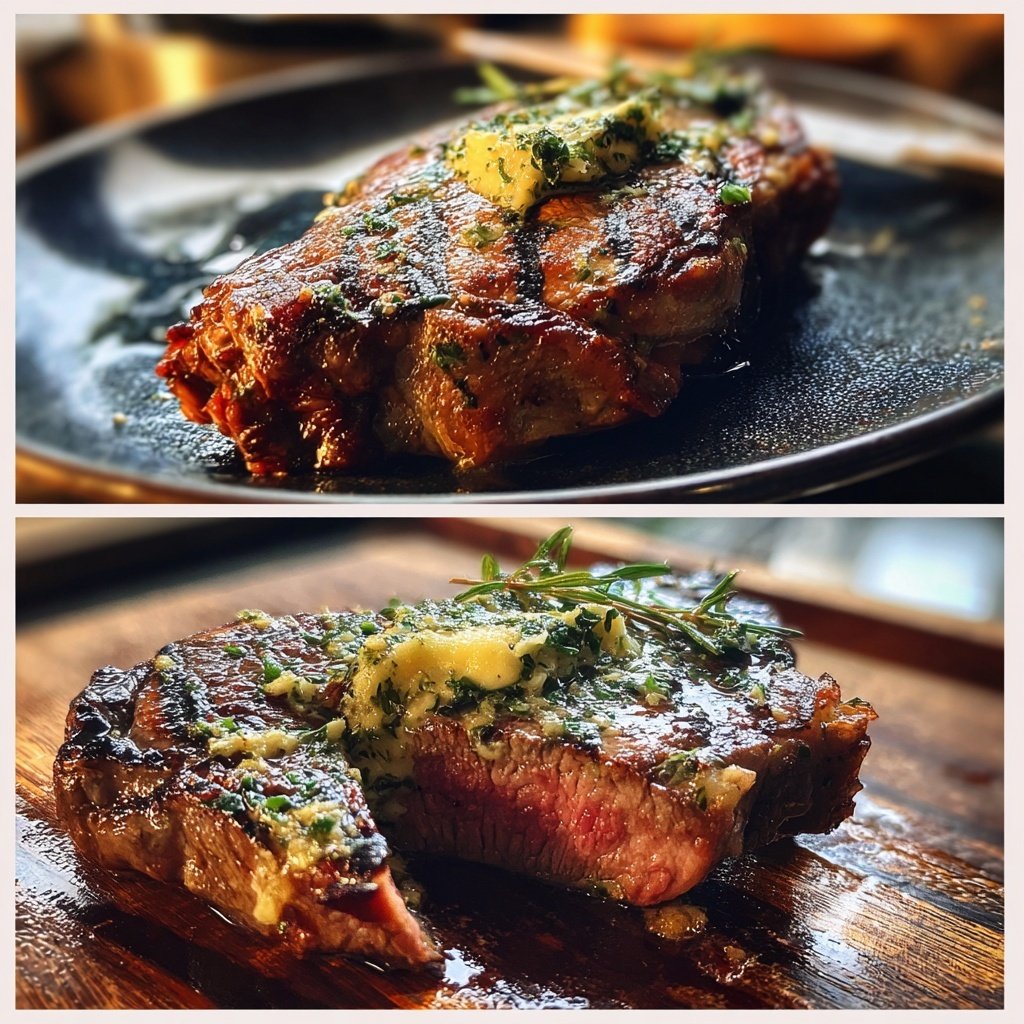 Gegrilltes Rindersteak Mit Knoblauch Kräuter Butter