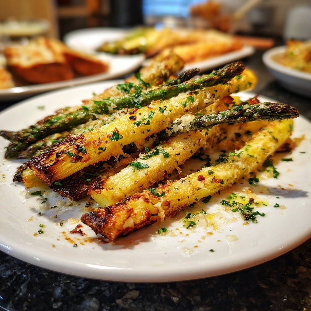 Grüner Spargel Mit Parmesan Kruste