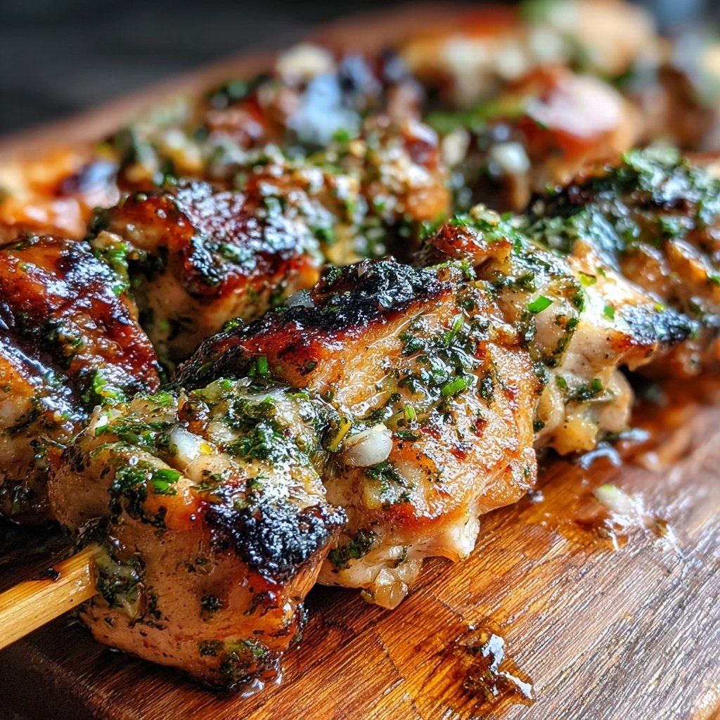 Gegrillte Hähnchenspieße Mit Zitronen Marinade