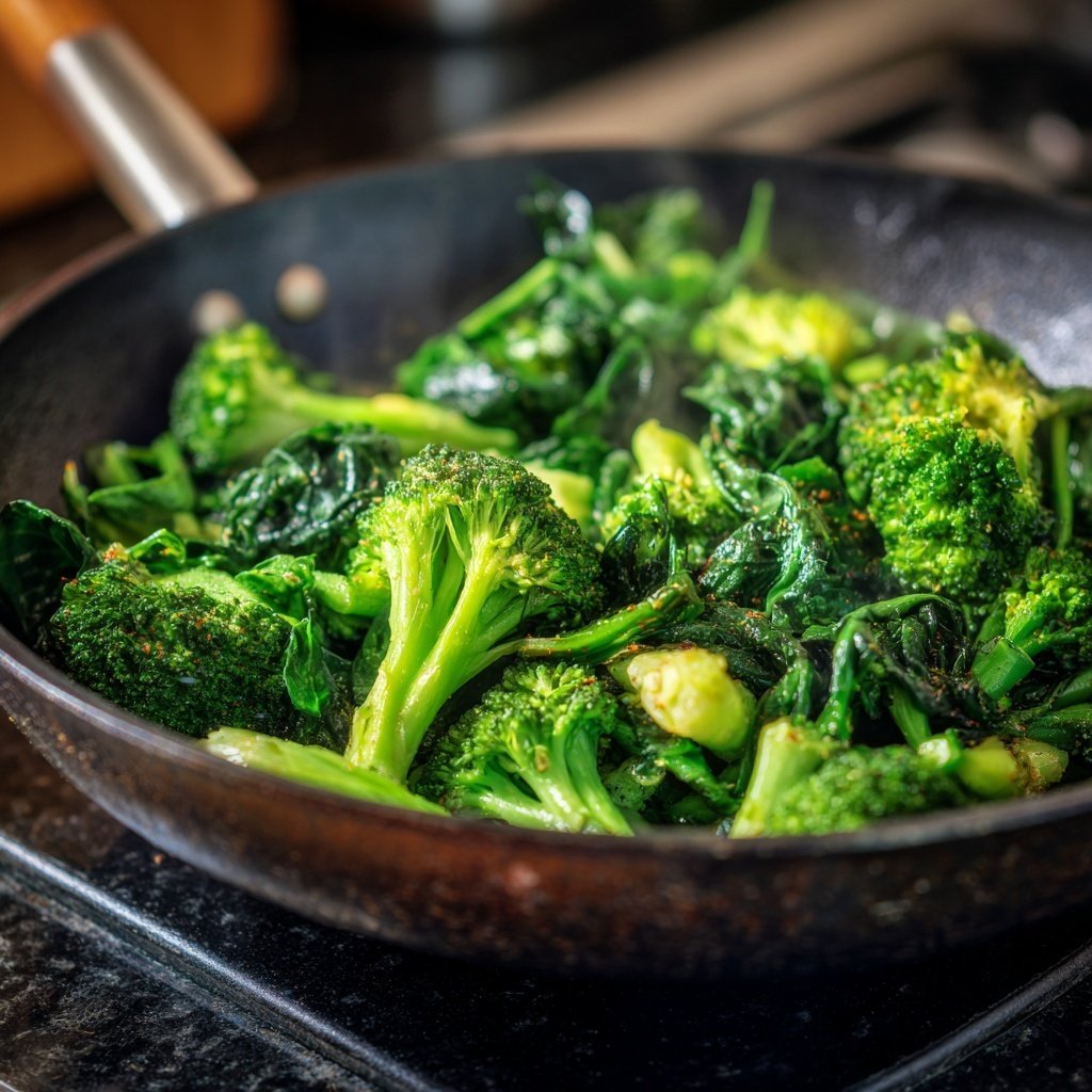Brokkoli Spinat Pfanne