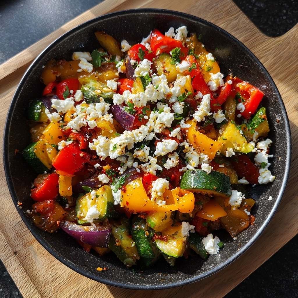 Gesund & Leicht Mediterrane Gemüsepfanne mit Feta