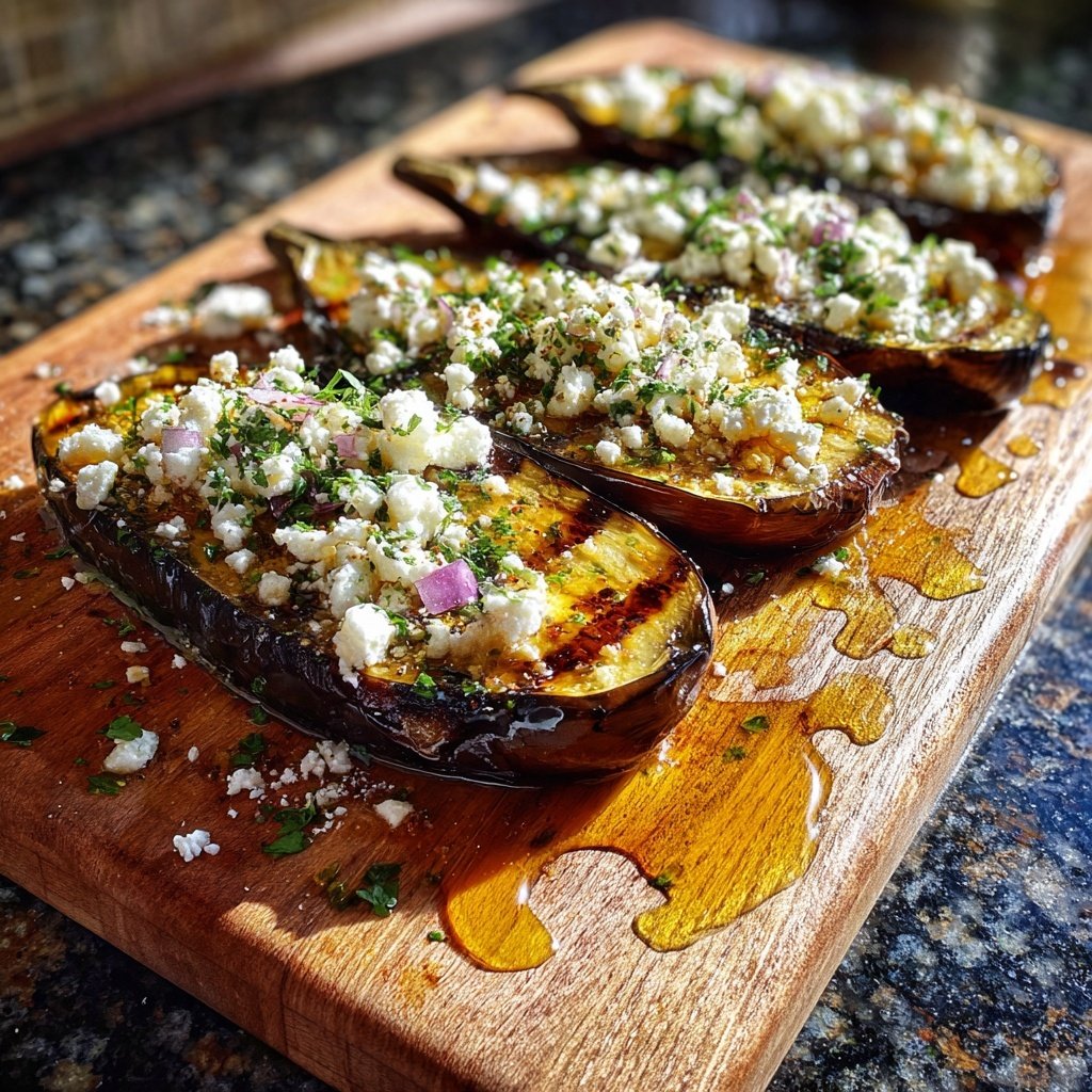 Gegrillte Auberginen Mit Feta Und Honig